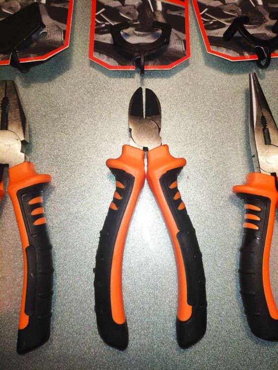 MANUFORE 280mm Langnasenzangen Set 3-teilig - Gerade, 45°, 90° Gebogen