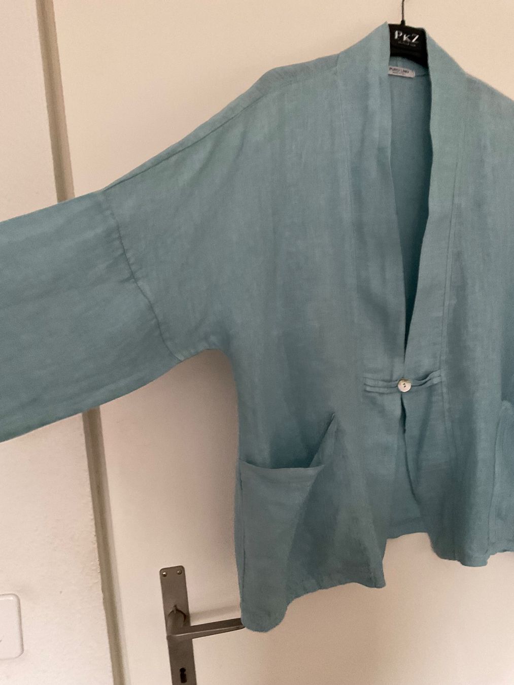 Giacche: PURO LINO 100% Leinen oversize Jacke Gr ca L/XL hellblau – Usato da Urdorf venduto da alda02 1