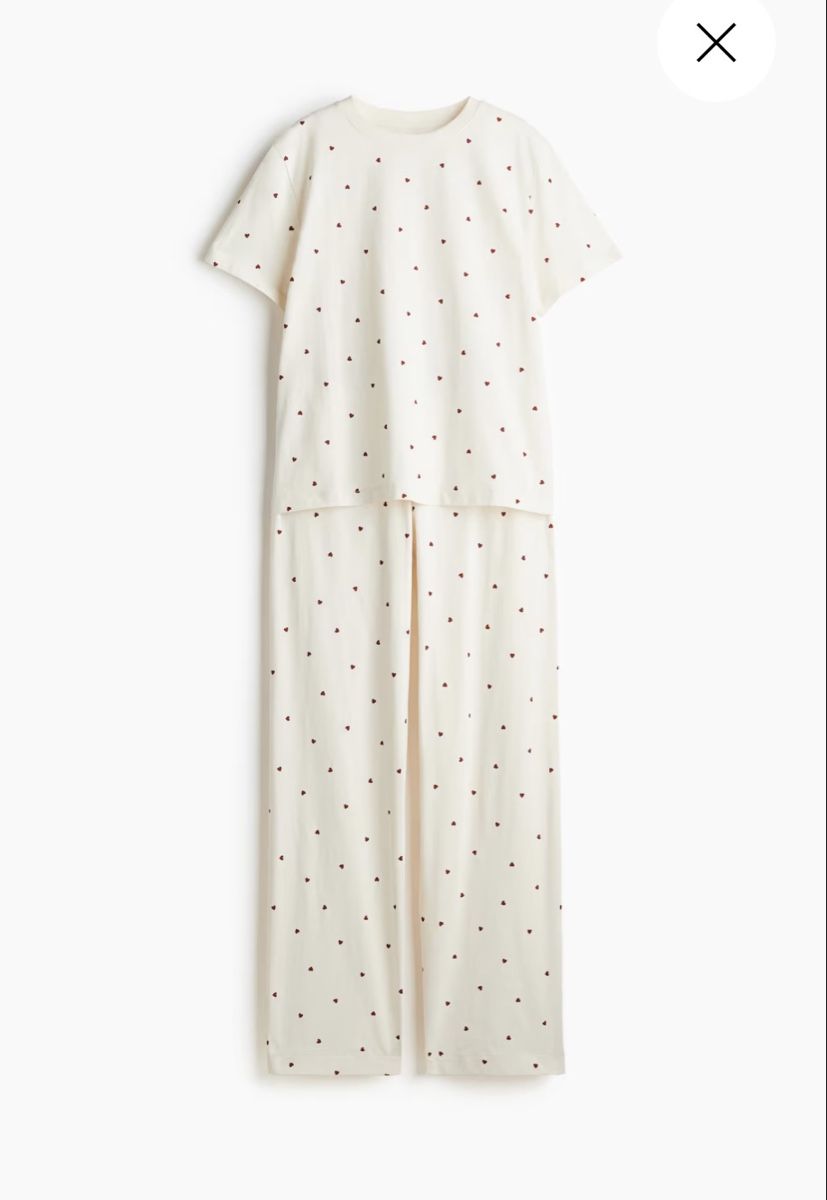 H&M Negligees & Pigiami: H&M Schlafanzug Creme mit roten Herzen Gr.S - Gratisversand – Usato da Frutigen venduto da glnays
