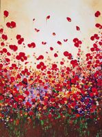 Magnifique tableau fleuri - Peinture acrylique sur toile