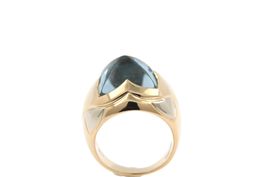 BULGARI Pyramid Ring 18K Gelb Weiss Gold Topaz Gr. 51 *S4530