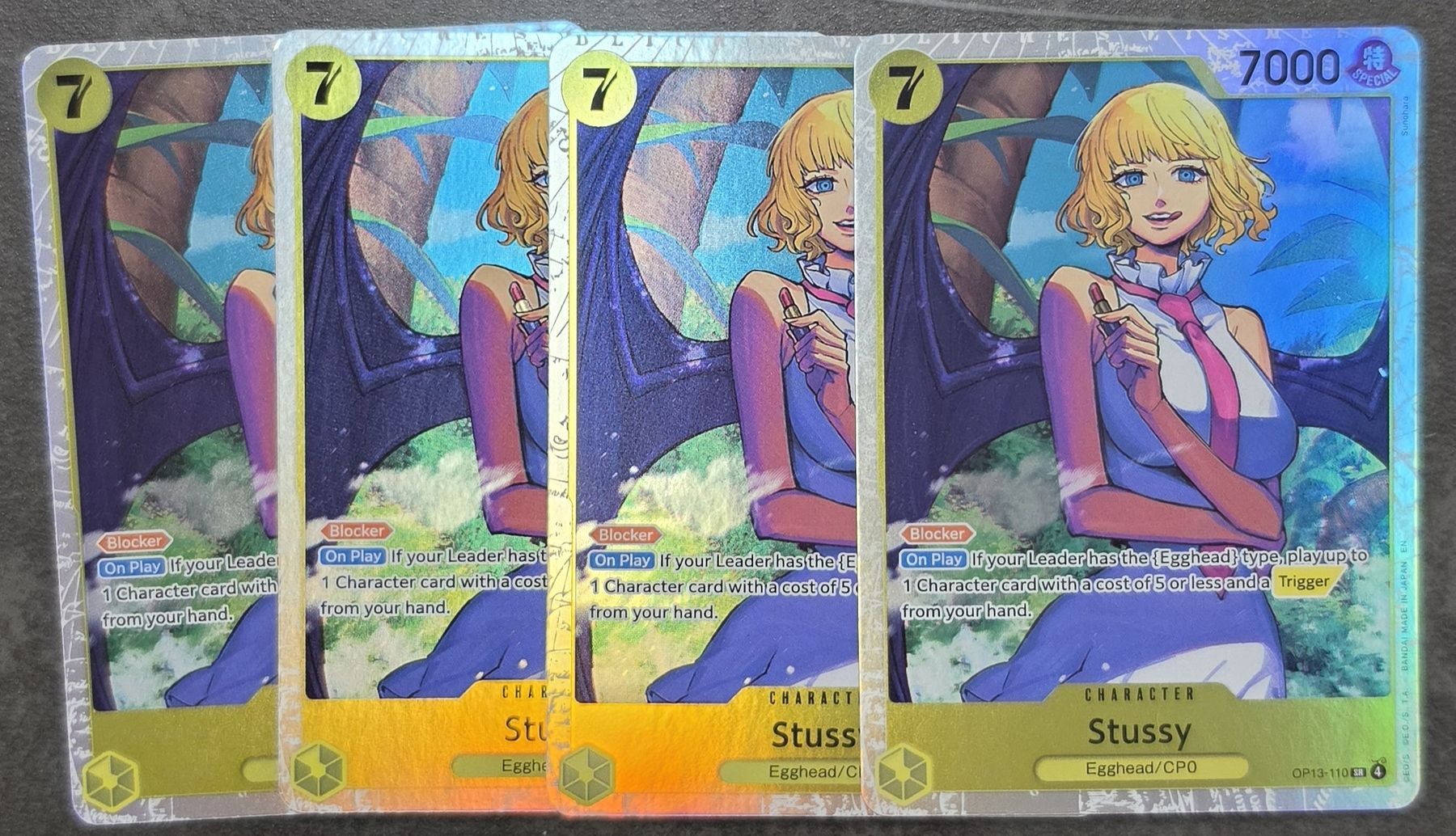 Bandai Sammelbilder & Trading cards: 4X Stussy OP13-110 SR ONE PIECE – Neu (gemäss Beschreibung) aus Melano von emm_m2jq