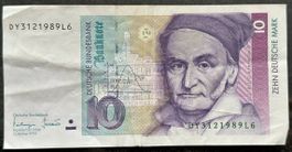 10 Deutsche Mark Banknote, Jahrgang 1993