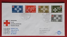 NIEDERLANDE HOLLAND HUNDERT JAHRE ROTES KREUZ FDC 1967