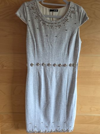 Kleid Liu Jo grau bestickt Grösse S guter Zustand