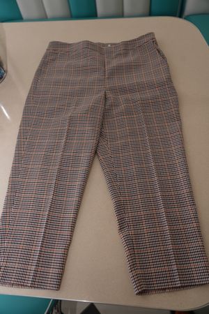 Madeleine Stoffhose Gr. 42 Karomuster beige braun schwarz