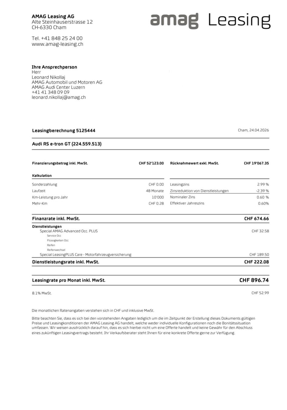 Audi Autos: Leasing mit Versicherung Audi E-Tron GT RS 0.6% Zins CHF 896 – Gebraucht aus Domat/Ems von WatchmeSa 7