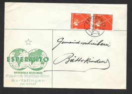 Gerlafingen illustrierter Brief Esperanto 13.6.1952