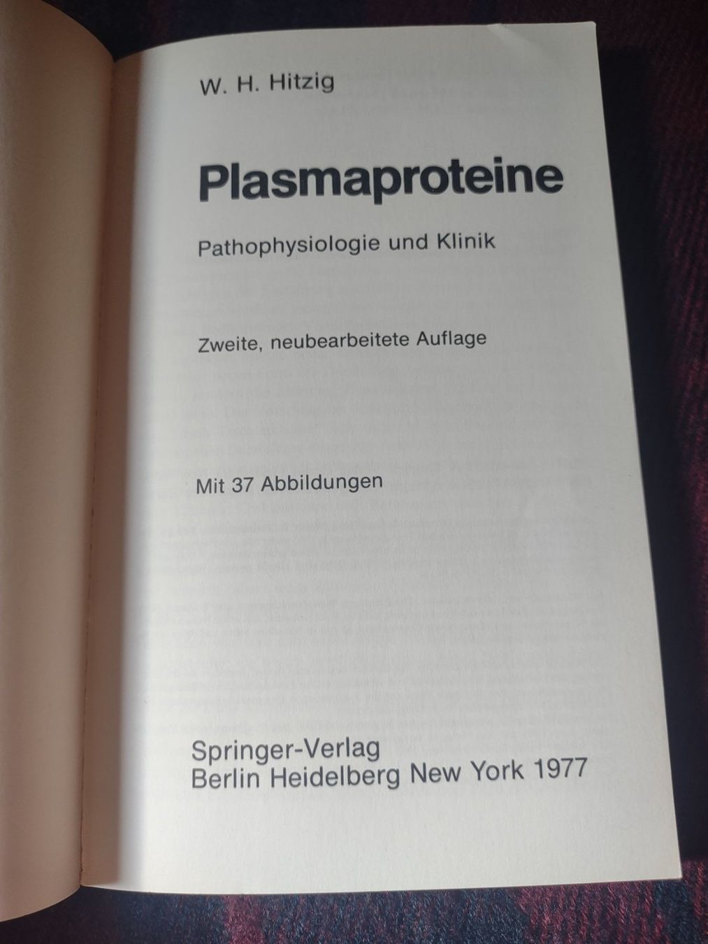 Libri: Plasmaproteine : Pathophysiologie und Klinik – Usato da Bassersdorf venduto da elm_f9sw 1