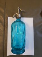 Soda bottle blue glass with siphon Zurich vintage
