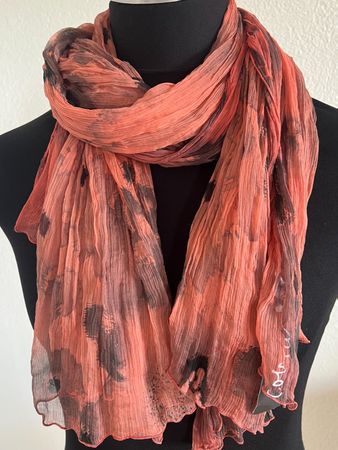 Colora Schal, 100% Seide, Dunkellachs, NEU