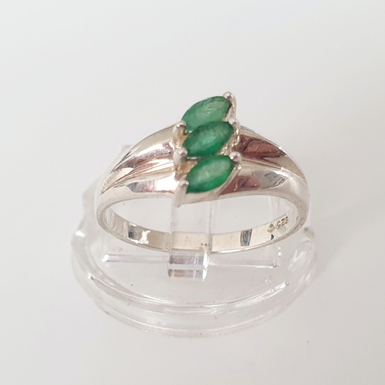 Anelli: Ring mit 3 Smaragden 925 Silber Gr 18,1 mm – Usato da Kreuzlingen venduto da Wunderkiste123 7