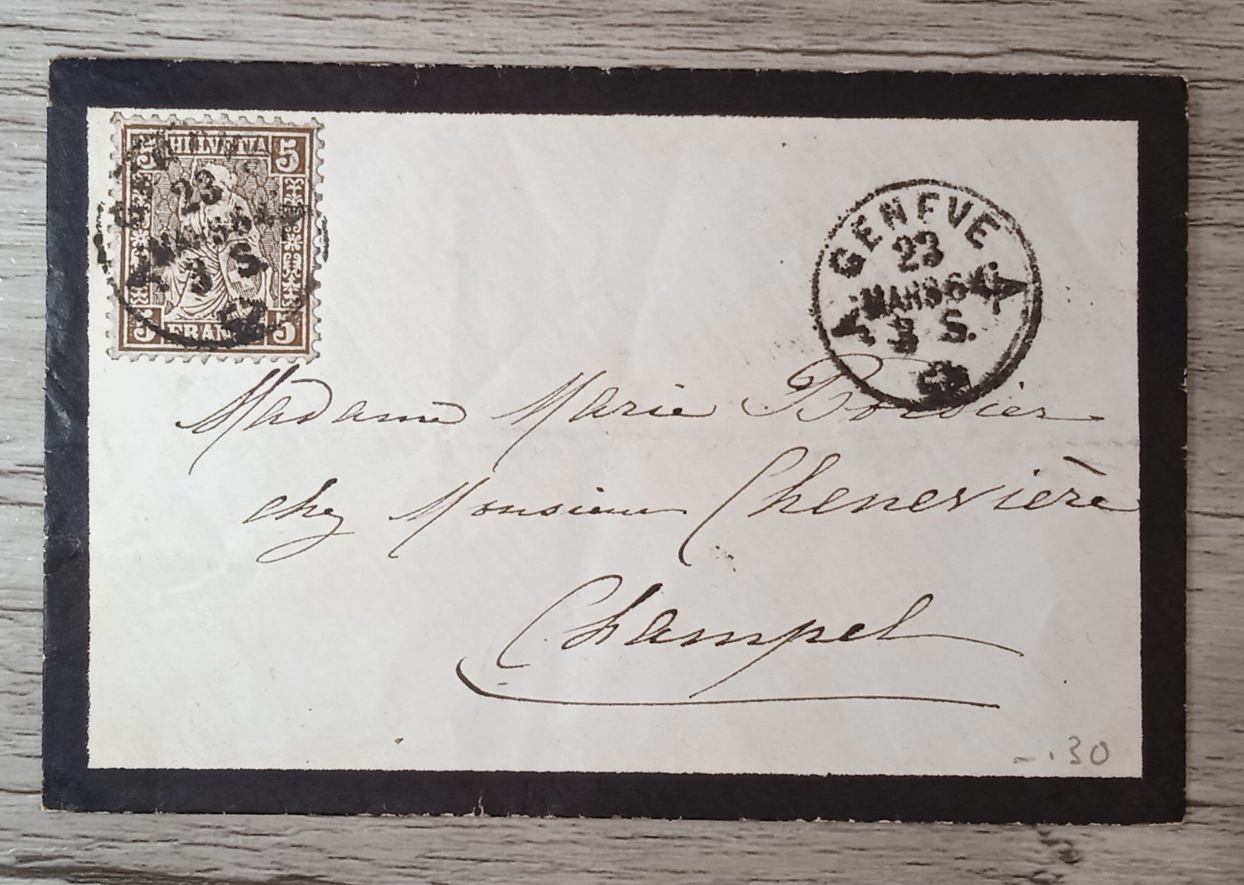 Tutti i francobolli: TR48 Enveloppe + Timbre Suisse – Usato da Cousset venduto da Patrick_Collections
