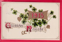 PRÄGEKARTE, 1915, GLÜCKLICHES NEUJAHR, 31.12.1914