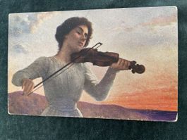  Frau mit Geige Prelude du soir