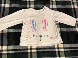 langarm Kaninchen T-Shirt grau, Größe 80