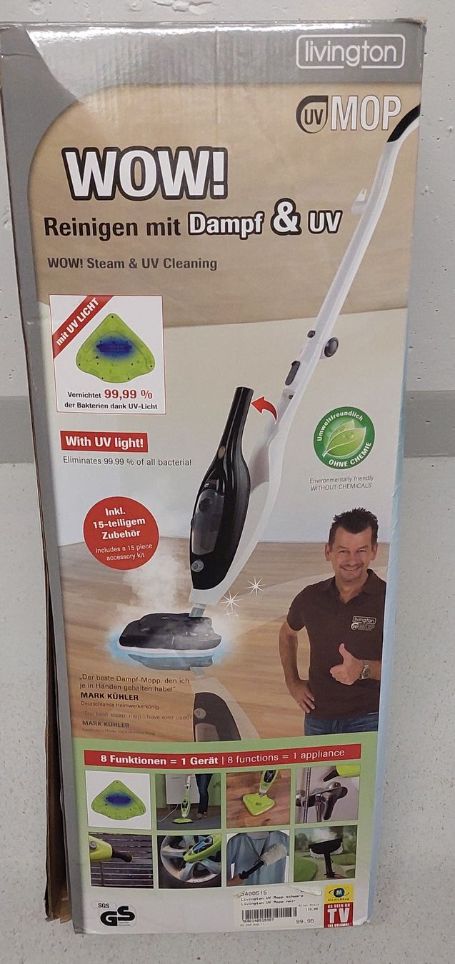 Livington Pulitori a vapore: Dampfreiniger Livington UV Mop – Usato da Dübendorf venduto da huebi01