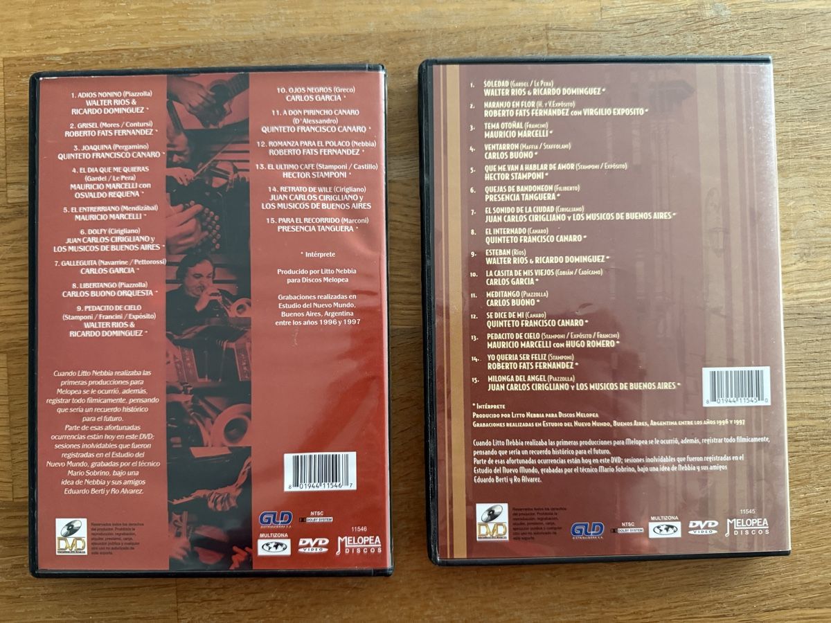 Tutti i DVDs: Tango Instrumental DVD Set, Vol. 1 & 2, Melopea, – Usato da Goldach venduto da Messerguru 1
