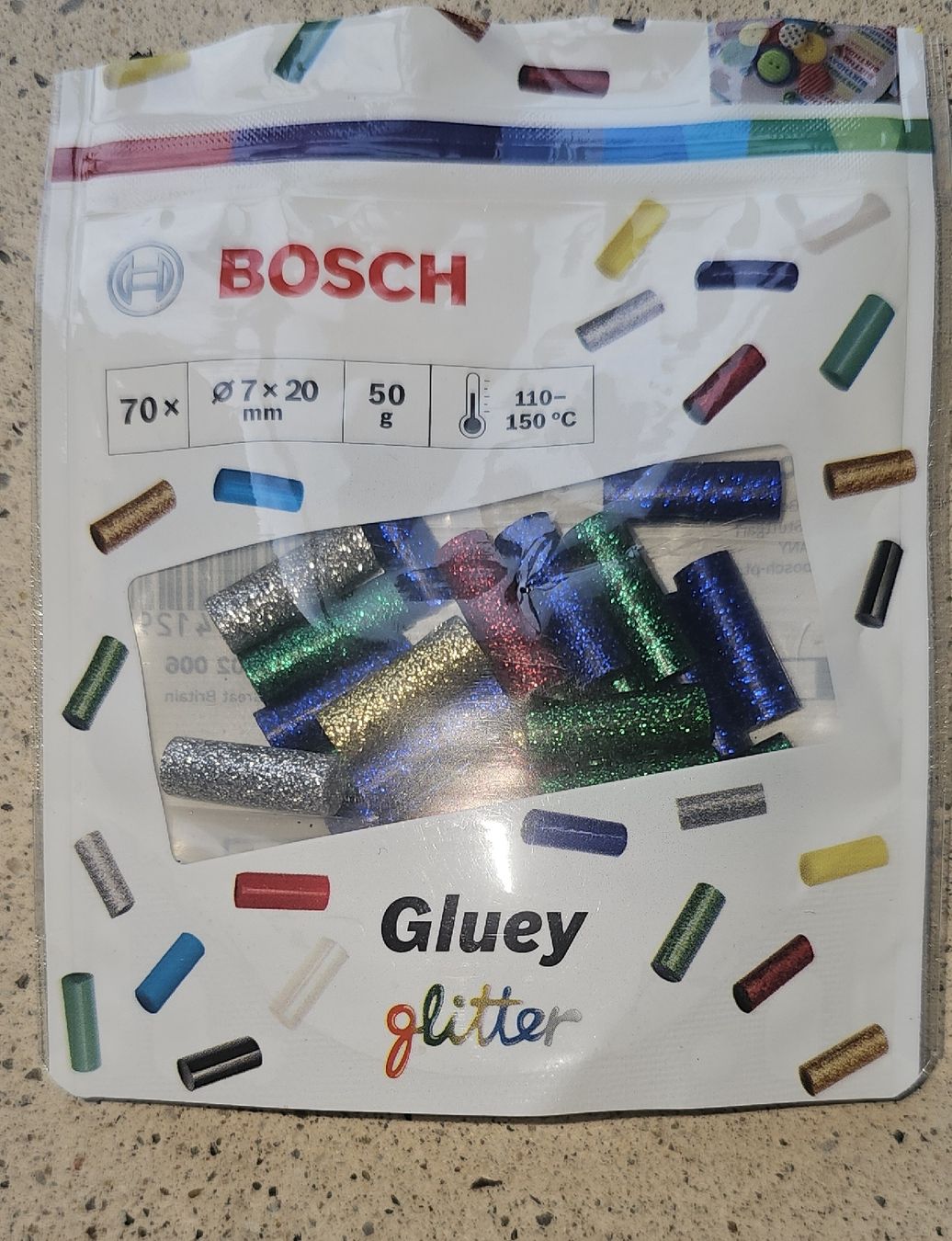Bastelsets: Bosch Gluey Klebesticks Glitter, transparent, bunt 3 Pack. – Gebraucht aus Horgen von ste_sy7h 2