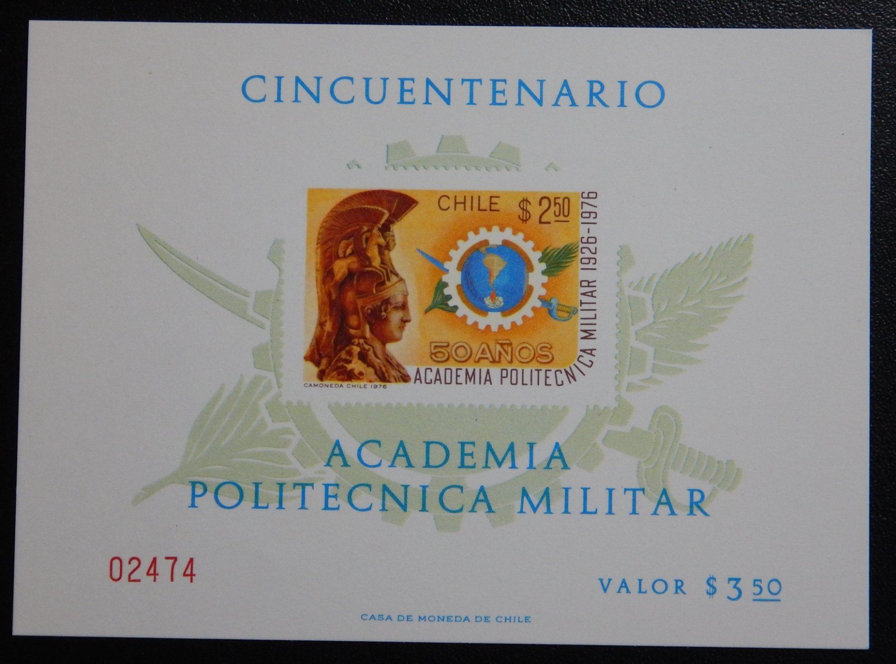 Tutti i francobolli: Chile Kat. 858 Gedenkblatt 1976 – Usato da Zürich venduto da Muehlekauf