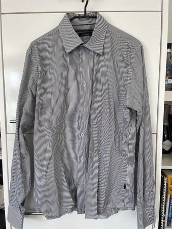 Schwarz-weiss gestreiftes Hemd von Matinique, Gr. M 39/40