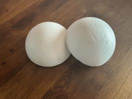 2 Styroporkugeln/Halbkugeln - Basteln für Weihnachten!