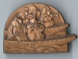 Fasnachtsplakette Basel, "Blaggedde" 1995 (Bronce)