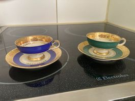 Kaffeetassen mit Untertassen, Bavaria, 2 Stk, gut erhalten