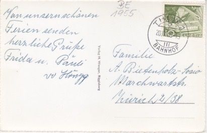 Cartoline postali: Blumenstein mit Gurnigel (BE) 1955 – Usato da Schlieren venduto da petros38 1