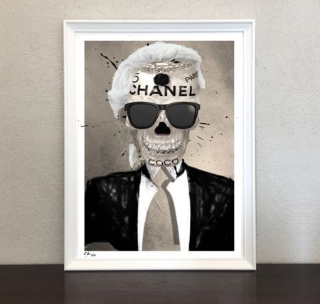 Karl Lagerfeld Pop Art Kunst Skull Modern Fashion Bild