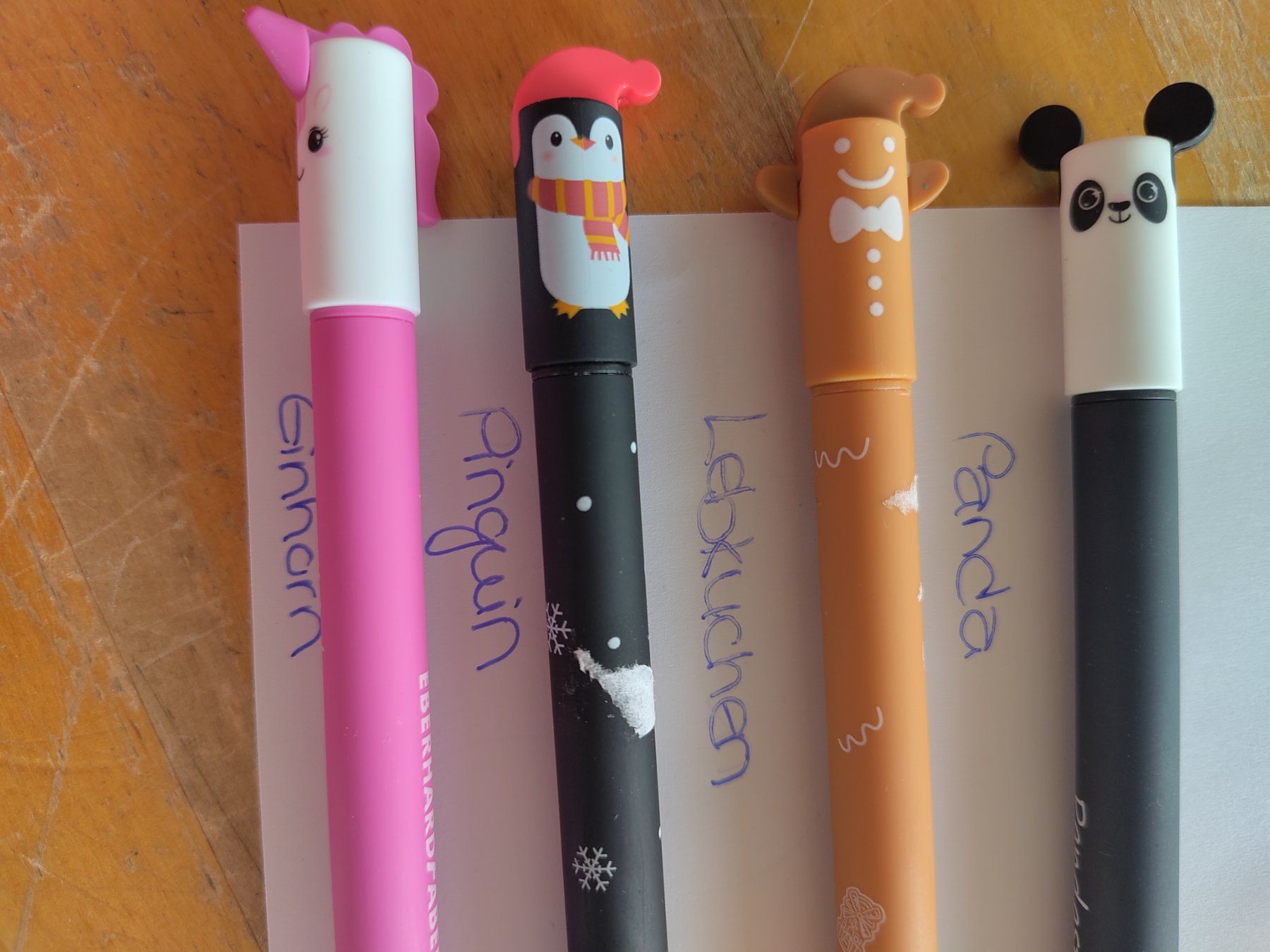 Faber-Castell Penna & Evidenziatori: 4 Stifte, Radierbar, EberhardFaber Panda, Einhorn, Pingu – Nuovo e nell'imballaggio originale da Leuggern venduto da Plumeria1987 1