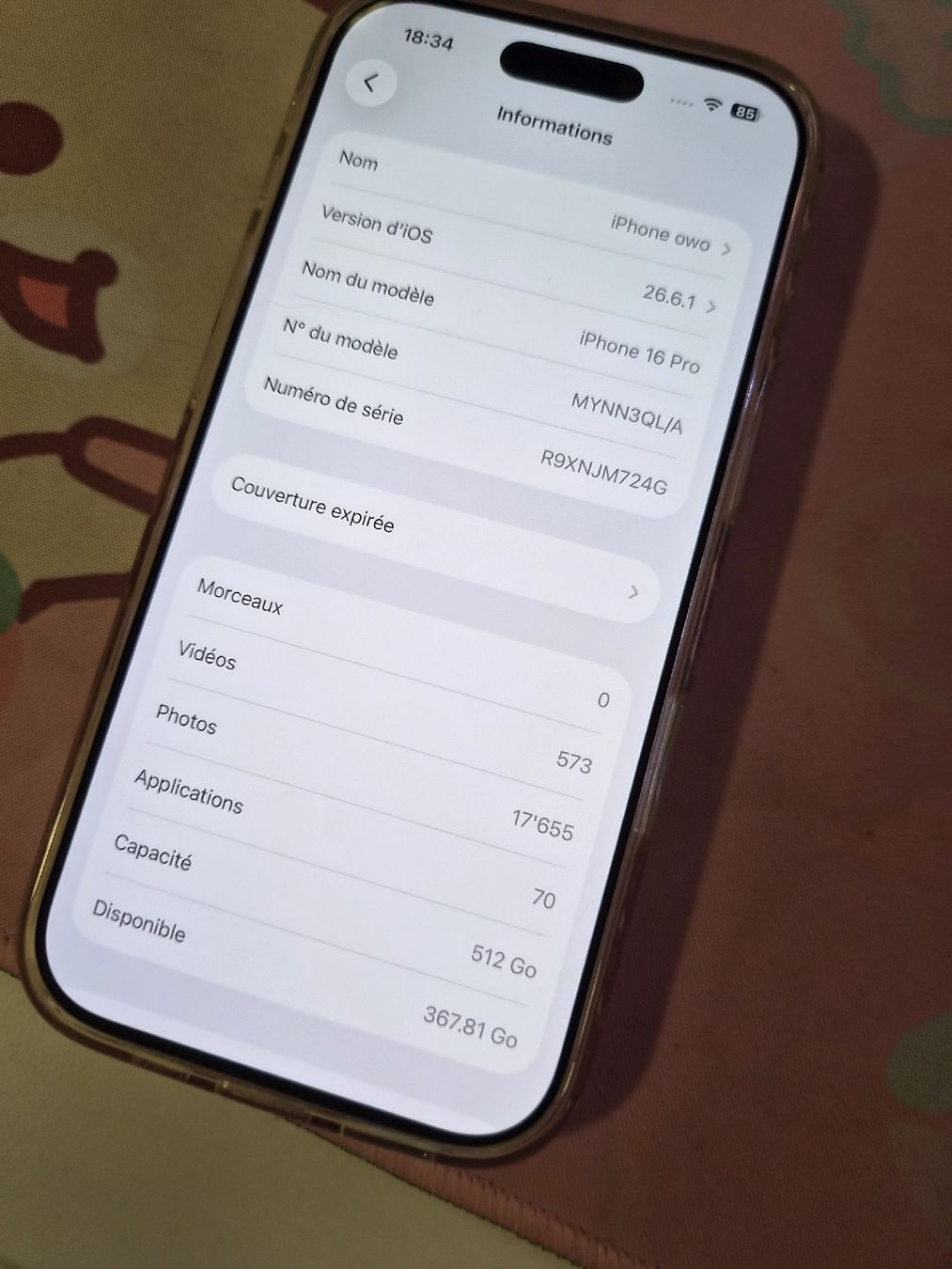 Apple Telefoni cellulari / Smartphones: IPhone 16 pro 512gb blanc – Usato da Plan-les-Ouates venduto da Meishu 3