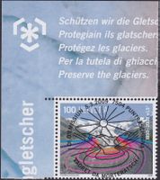 2009, Nr.1300 "Gletscher" mit Ersttags-Voll-Stempel +ECKTABS