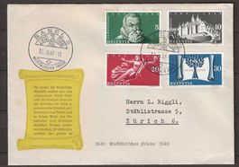 F281 - 100 ans constitution 1948  sur lettre