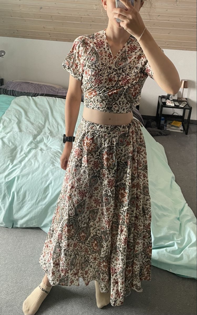 Vestiti: Baumwoll Wickelkleid 2-Teiler – Usato da Kriens venduto da elly24