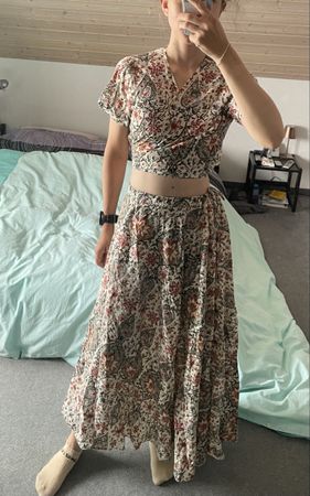Baumwoll Wickelkleid 2-Teiler