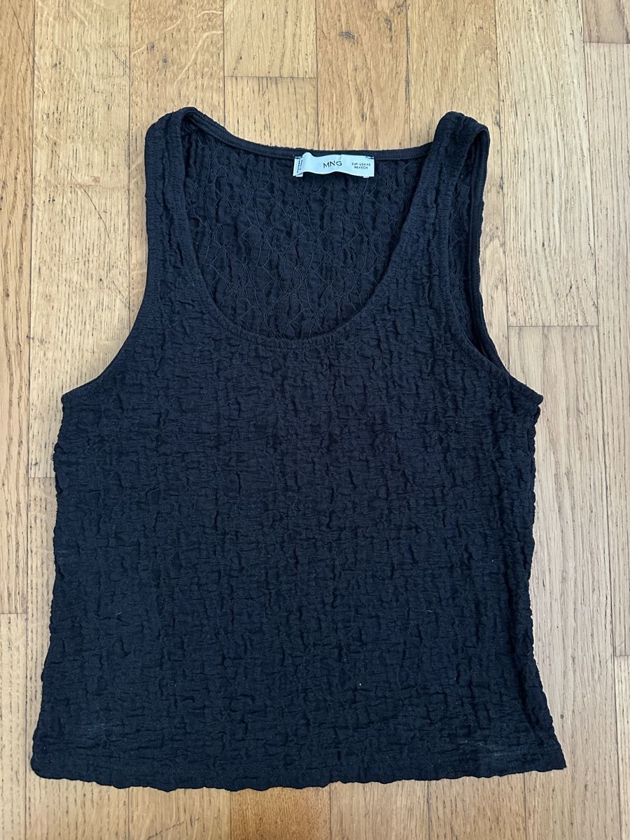 Mango Top: MANGO Top / Tanktop mit Struktur | Gr. XS | Schwarz – Nuovo (secondo la descrizione) da Dietikon venduto da vickydrum 2