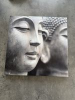 Bild Buddha 2 Gesichter Wandbild Leinwand 20x20cm guter Zust