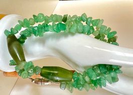 VINTAGE JADE KETTE MIT SILBER MAGNET SCHLIESSE