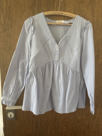Chemise maternité Romkin Paris pois bleu taille S coton neuf