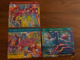 3 Briefmarken Olympia Sport und Umwelt 1992