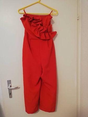 Roter Jumpsuit, elegant, Gr.34, XS, Fest, Party 💃