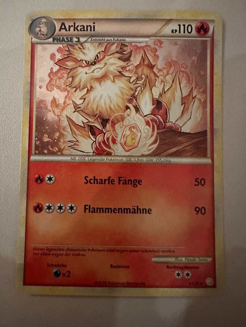 Pokémon Carte collezionabili: Arkani 1/123 Holo 2010 DE Pokémon – Nuovo (secondo la descrizione) da Vordemwald venduto da MoviesAndGames