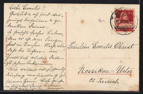 Cartoline postali: Teufen, Ortsansicht mit zentraler Kirche – Usato da Berlin venduto da bartko-reher 1