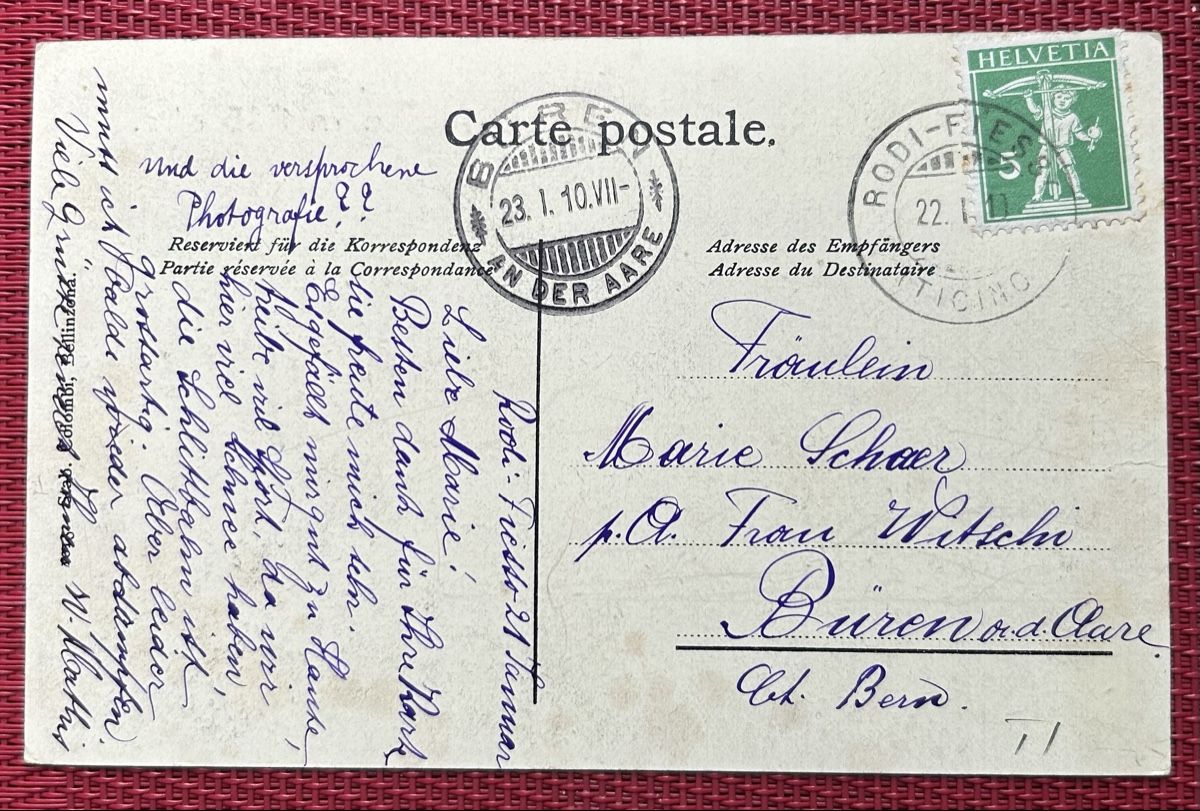 Cartoline postali: AK Rodi Fiesso 1910 – Usato da Horw venduto da Tellbub 1