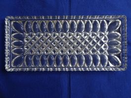 Glas CAKE-Platte 30,5x13,5x2cm nostalgisch, 950 Gramm schwer