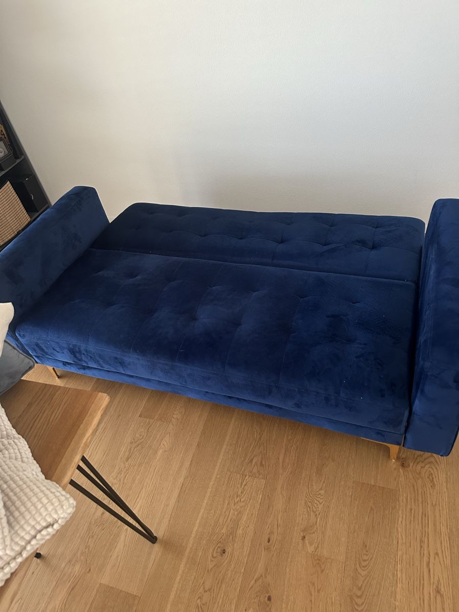 Beliani Divani: Sofa blau Samt Sitzsofa umfunktionierbar 185cm – Usato da Unterengstringen venduto da Ranks96 2