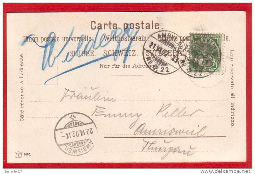 Cartoline postali: AARAU, LICHTDRUCK 1902 – Usato da Grüningen venduto da Kartenlaube 1