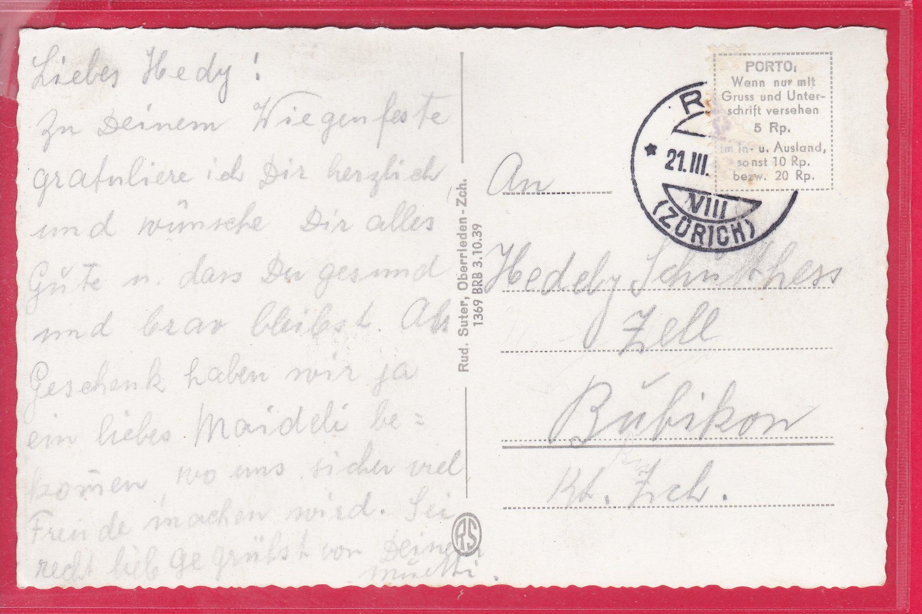Cartes postales: RÜTI, SPITAL – D'occasion à Oberrieden par Gebirgsstelze 1