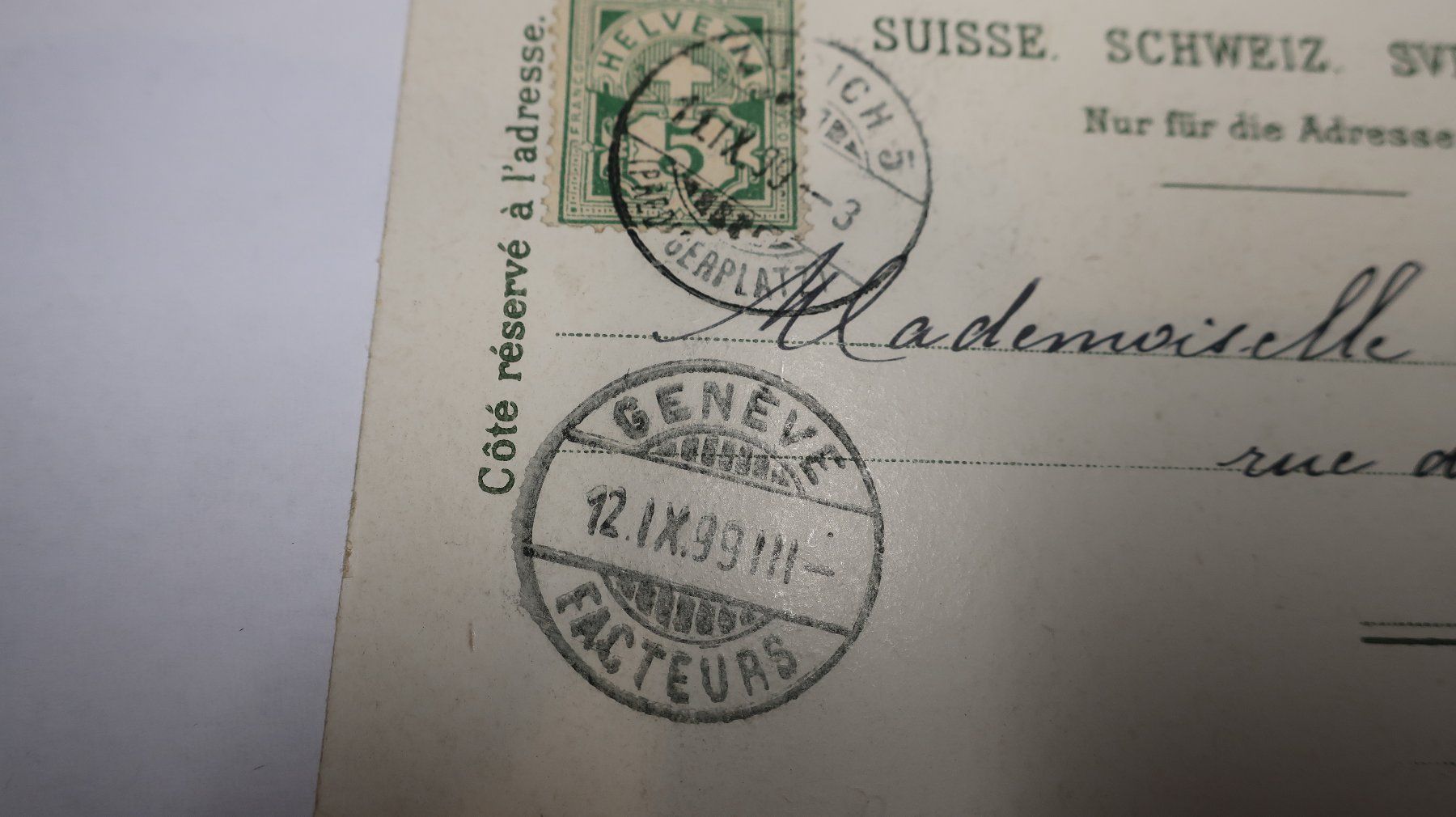 Ansichtskarten: Zürich-See und Glärnisch 1899 – Gebraucht aus Cormoret von Pascalll2001 3